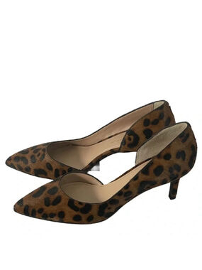 Banana Republic Flex Sole Haircalf Heel 2.5” Leopard Print Size 7.5